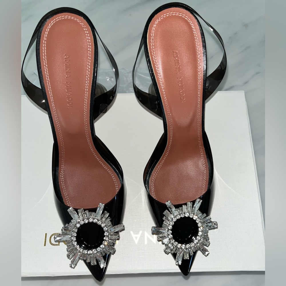 Amina Muaddi Begum Glass Slingback
